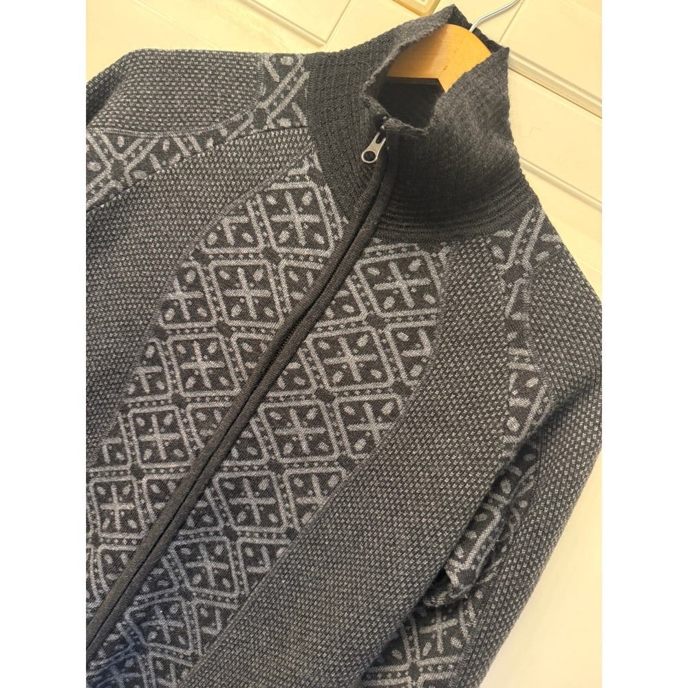 Smartwool Merino Wool Gray Fair Isle Geometric Pullover Sweater Womens Medium